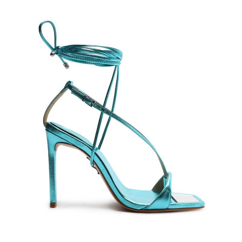 Schutz Vikki Metallic δερματινα Sandal μπλε | e3xcenX