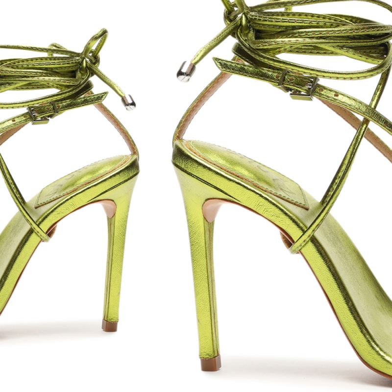 Schutz Vikki Metallic δερματινα Sandal πρασινο κίτρινα | bTkUYcg