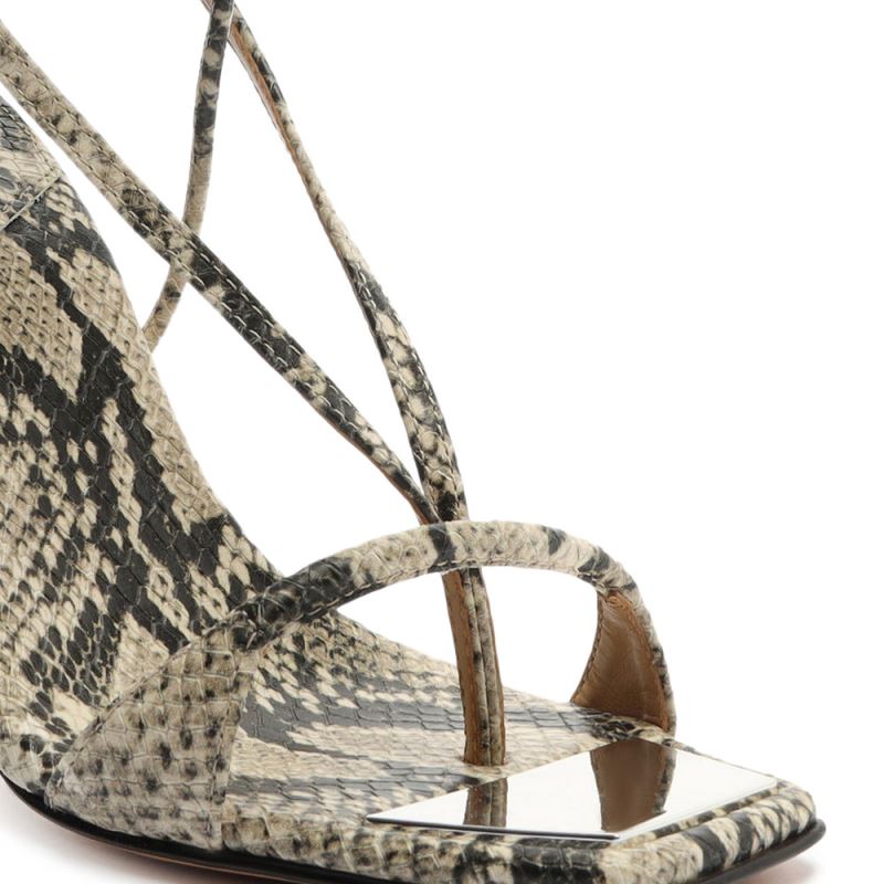 Schutz Vikki Snake-Embossed δερματινα Sandal Μπεζ Snakeskin | 2ltARCJ