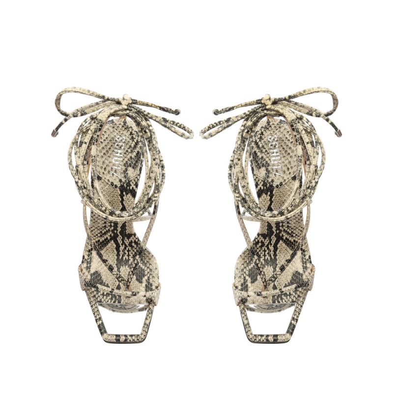 Schutz Vikki Snake-Embossed δερματινα Sandal Μπεζ Snakeskin | 2ltARCJ