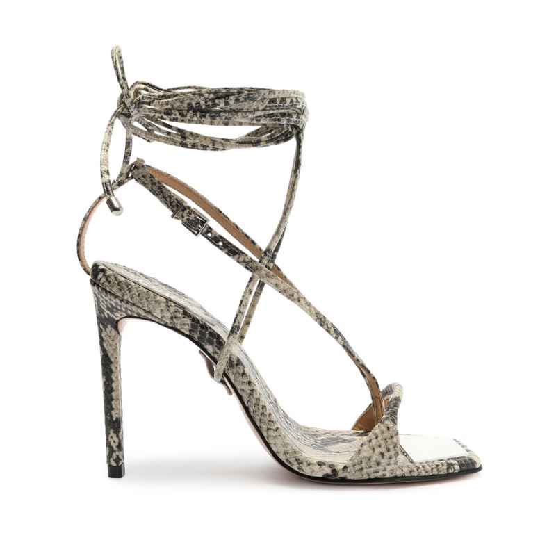 Schutz Vikki Snake-Embossed δερματινα Sandal Μπεζ Snakeskin | 2ltARCJ