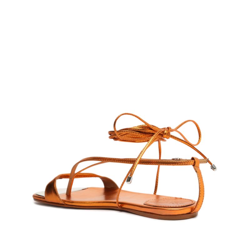 Schutz Vikki φλατ Metallic δερματινα Sandal πορτοκαλι | 5FigewY