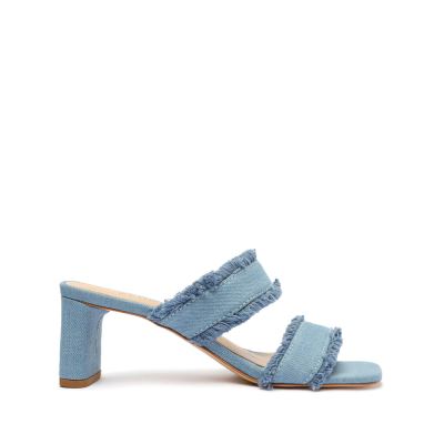 Schutz Amely Mid Block Fabric Sandal Μπεζ | pncXB95