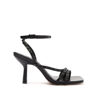 Schutz Anne Mid Nappa δερματινα Sandal μαυρα | hXbtGBP