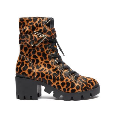 Schutz Calista Leopard-Printed δερματινα Bootie λεοπαρ | NslhCwT