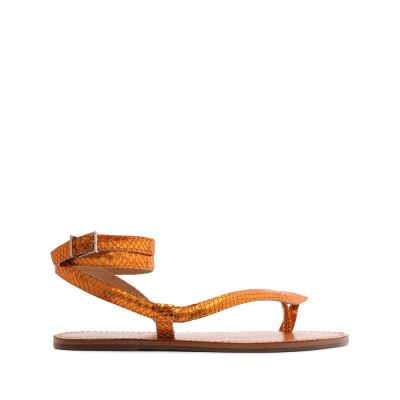 Schutz Courtney Metallic δερματινα Sandal πορτοκαλι | IGMNas9