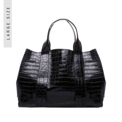 Schutz Maxi Crocodile-Embossed δερματινα Bag μαυρα | TELdtNg