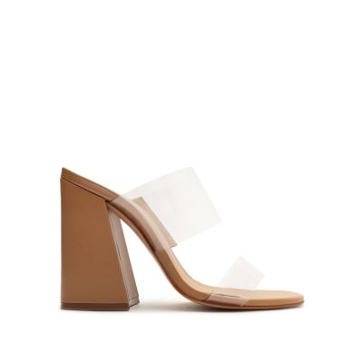 Schutz Victorie High Block Sandal Μπεζ | Iv2wEHA