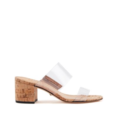 Schutz Victorie Low Heel Sandal in Natural Cork & Vinyl Μπεζ | dRonl6u